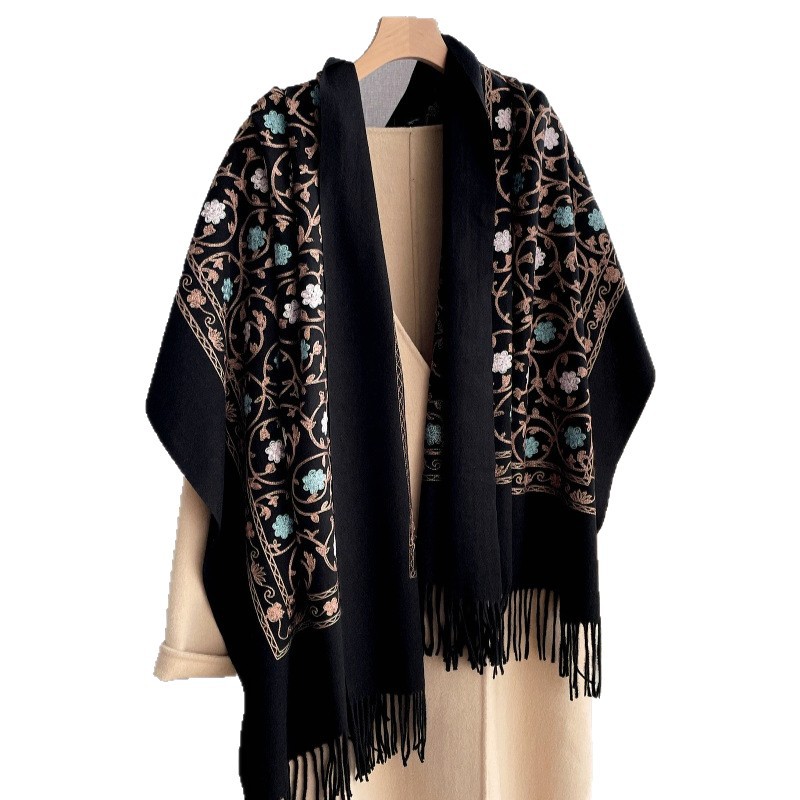 Woven Scarf Blanket - 2025 신상 자수 캐시미어 스카프 여성