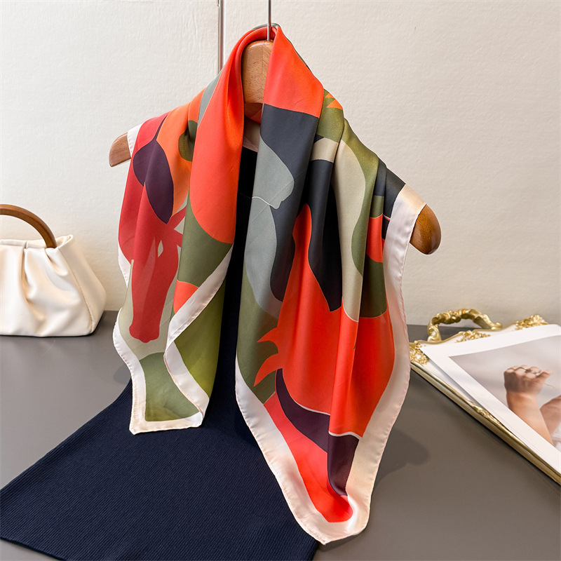 2026 새로운 여성 스퀘어 스카프 모조 실크 꽃무늬  - Scarf Silk Square 리뷰 및 가격