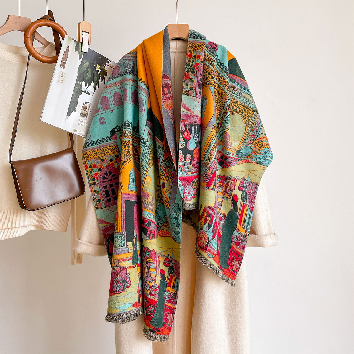여성용 인조 캐시미어 스카프 양면 스카프 숄 겨울용 두 - Woven Scarf Blanket 리뷰 및 가격