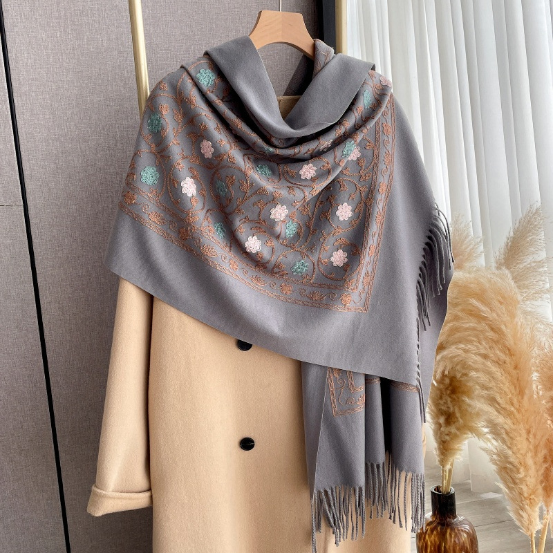2025 신상 자수 캐시미어 스카프 여성 겨울 숄 랩  - Woven Scarf Blanket 리뷰 및 가격